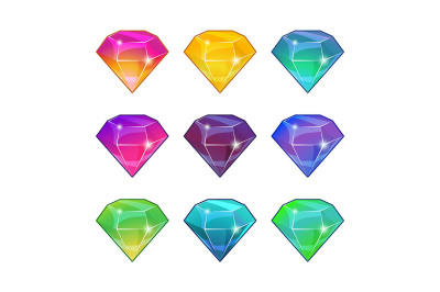 Brilliant diamonds in different colors