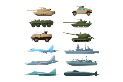 Naval vehicles&2C; airplanes and different warships