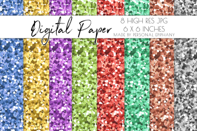 Glitter Digital Paper, Rose Gold Glitter Background, Gift Wrap, Glam