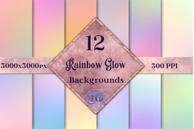 Rainbow Glow - 12 Blurred Pastel Rainbow Background Images