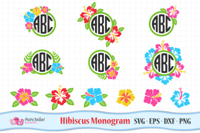 Hibiscus Monogram SVG