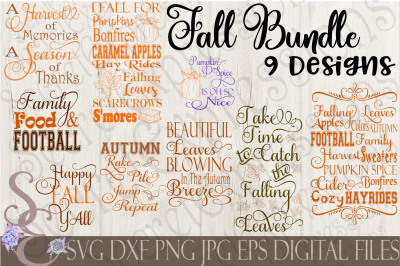Fall SVG Bundle 9 Designs