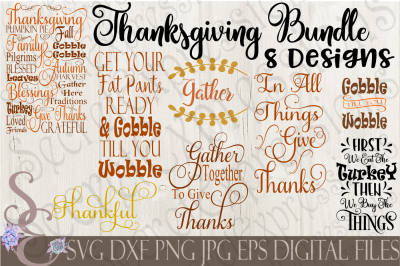 Thanksgiving Bundle SVG 8 Designs
