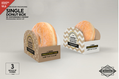 Single Donut Box&nbsp;Packaging Mockup