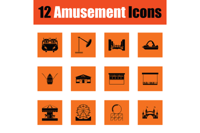 Amusement park icon set