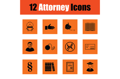 Set of attorney icons