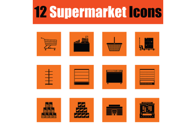 Supermarket icon set