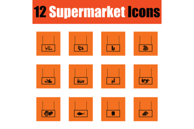 Supermarket icon set