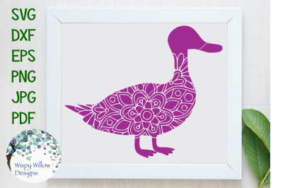 Duck Floral Animal Mandala SVG/DXF/EPS/PNG/JPG/PDF