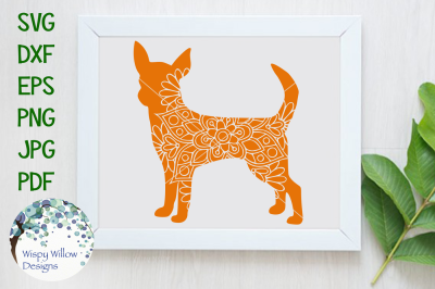 Chihuahua Dog, Animal Mandala SVG/DXF/EPS/PNG/JPG/PDF