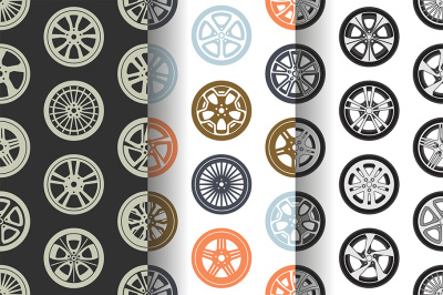 Seamless pattern with car wheels