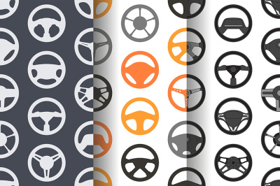 Pattern with car steering wheels