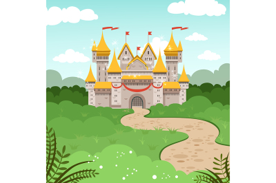 Fantasy landscape with fairytale castle