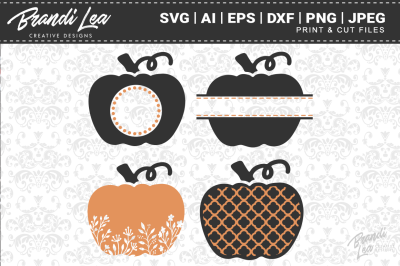 4 Pc. Pumpkin SVG Cutting Files