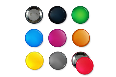 Empty circle badges or buttons at different colors