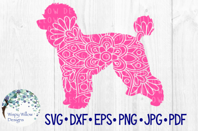 Poodle, Dog Mandala, SVG/DXF/EPS/PNG/JPG/PDF