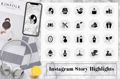 Spa Instagram Story Icons - Marble