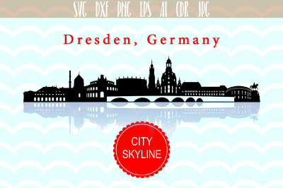 Dresden SVG vector skyline City in Germany