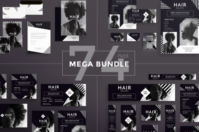 Design templates bundle | flyer, banner, branding | Hair Salon
