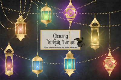 Glowing Turkish Lamps Clipart