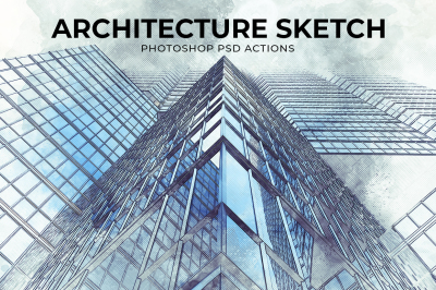Architecture Sketch Photoshop PSD Action Template