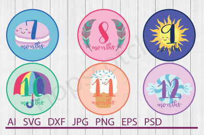 Baby Months Bundle, SVG Files, DXF Files, Cuttable Files