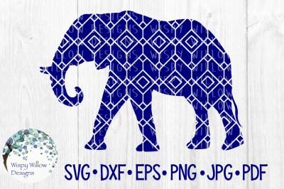 Elephant Geometric Pattern SVG/DXF/EPS/PNG/JPG/PDF