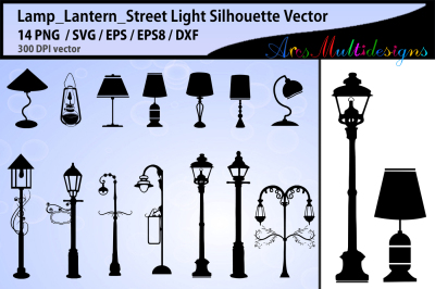 Lamp Street light silhouette SVG / lantern silhouette / Digital SVG 