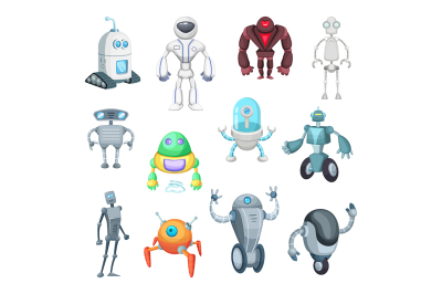 Cute mechanic monsters. Toys for kids. Characters of robots