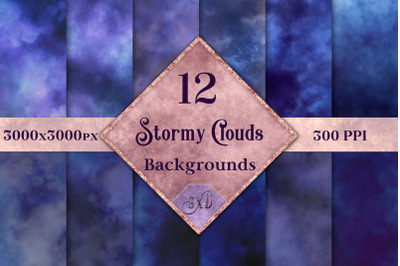 Stormy Clouds Background Images - 12 Image Set