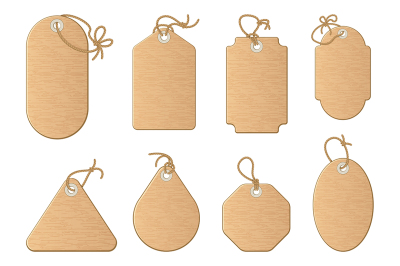 Different shapes of shopping sale tags isolated on white