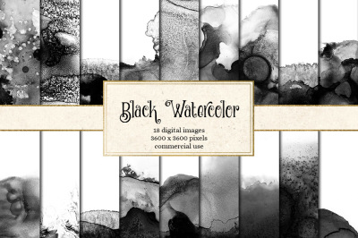 Black Watercolor Textures