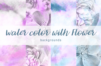 Water color with flower background Vol.3