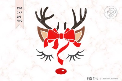 Cute Reindeer face SVG DXF EPS PNG