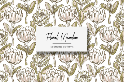 Floral Meadow Seamless Patterns