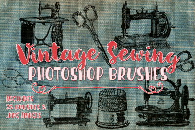 Vintage Sewing Photoshop Brushes