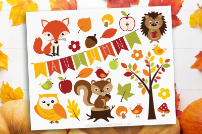 Autumn Critters / Forest Animals Vector SVG Clip Art
