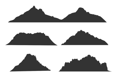 Mountains black silhouettes for outdoor design or travel labels vector