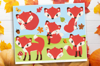 So Foxy, Forest Animals Vector SVG Clip Art