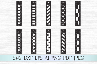 Rectangle earrings SVG, Earrings cut file, Earrings silhouette, DXF