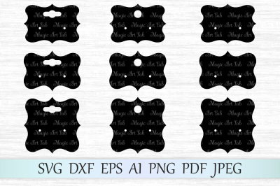 Earring cards SVG, Earring display cards cut file, Display cards DXF