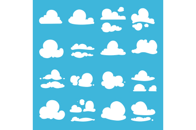 Different clouds in cartoon style