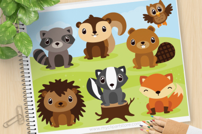 Forest Animals Vector Clipart