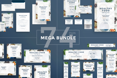 Design templates bundle | flyer, banner, branding | Healthy Food
