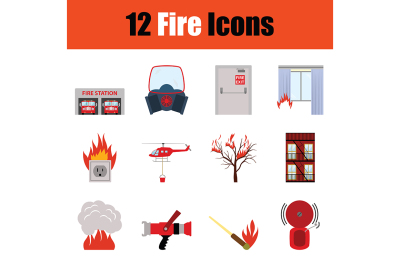 Fire icon set