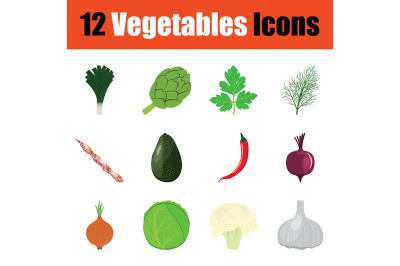 Vegetables icon set