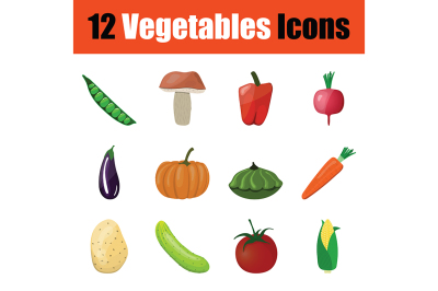 Vegetables icon set