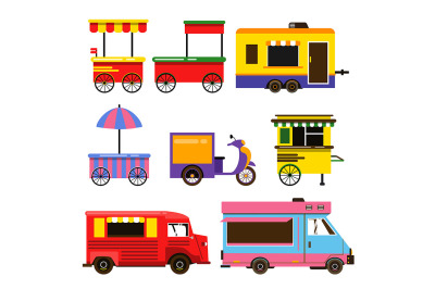 Different food trucks set