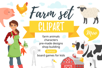 Farm clipart set