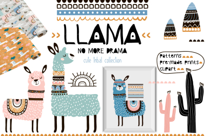 Llama cute tribal collection